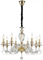 Люстра подвесная Nadine WE170.08.303 Wertmark без плафона на 8 ламп, основание прозрачное золотое в стиле классический 