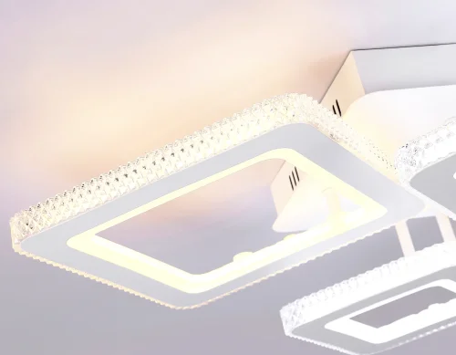 Люстра потолочная LED с пультом FA8878 Ambrella light белая на 1 лампа, основание белое в стиле современный хай-тек с пультом фото 2