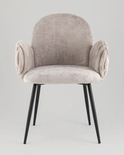 Стул обеденный Wave Stripes, букле серый, сиденье УТ000040342 Stool Group, серый/букле, ножки/металл/чёрный, размеры - ***** фото 2