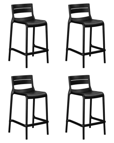 Стул полубарный набор 4 шт. SET-4 905-1PP-LMZL NESSA, цвет черный (B-03) Dobrin, /полимер, ножки/пластик/чёрный, размеры - *893***450*495 Стул полубарный набор 4 шт. SET-4 905-1PP-LMZL NESSA, цвет черный (B-03) Dobrin, /полимер, ножки/пластик/чёрный, размеры - *893***450*495