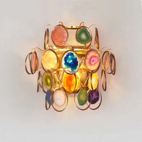 Бра Agate 101290-26 ImperiumLoft разноцветный на 2 лампы, основание латунь золотое в стиле современный 