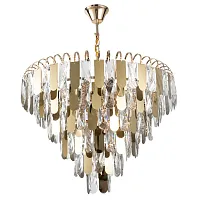 Люстра подвесная Vivien A2719SP-8GO Arte Lamp прозрачная на 8 ламп, основание золотое в стиле модерн 