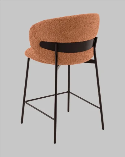 Стул полубарный Блейз букле терракотовый УТ000041391 Stool Group, терракотовый/букле, ножки/металл/чёрный, размеры - ***** фото 5