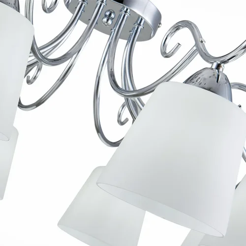 Люстра потолочная Liada SLE103902-08 Evoluce белая на 8 ламп, основание хром в стиле современный  фото 3