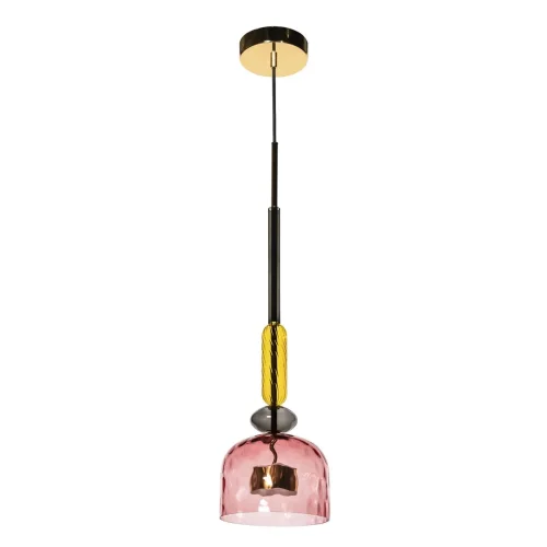 Светильник подвесной LED Candy 2008-D LOFT IT розовый на 1 лампу, основание золотое в стиле современный арт-деко 