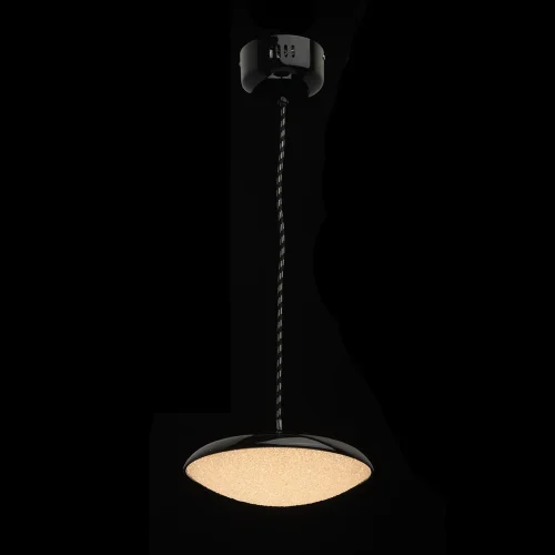 Светильник подвесной LED Перегрина 703011201 DeMarkt белый 1 лампа, основание чёрное в стиле хай-тек  фото 2