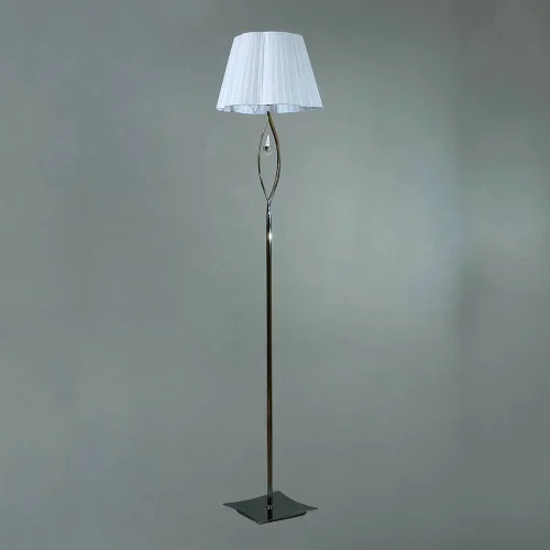 Торшер BL03203/1 Chrome Ambiente by Brizzi белый на 1 лампу, основание хром в стиле современный 