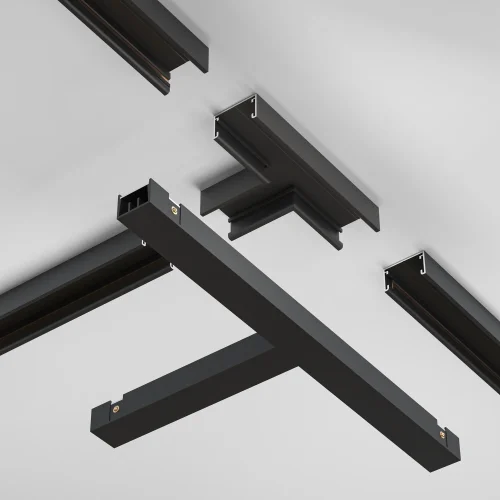 Коннектор Т- образный накладной Magnetic track system Basity TRA172CT-11B Maytoni чёрный в стиле для светильников серии Magnetic track system Basity накладной basity магнитная фото 5
