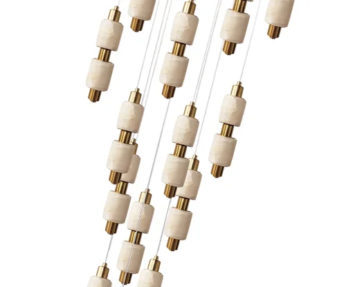 Люстра каскадная LED Алос 07526-15A,36 Kink Light белая на 15 ламп, основание латунь в стиле арт-деко современный фото 2