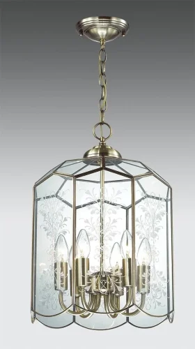 Люстра подвесная Витра-2 CL442260 Citilux прозрачная на 6 ламп, основание бронзовое в стиле замковый кантри 