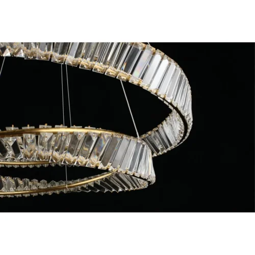 Люстра подвесная LED Olimp APL.045.03.65 Aployt прозрачная на 1 лампа, основание бронзовое в стиле современный хай-тек кольца фото 4
