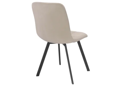 Стул на металлокаркасе Bruk beige / black 15237 Woodville, бежевый/велюр, ножки/металл/чёрный, размеры - ****450*550 фото 5