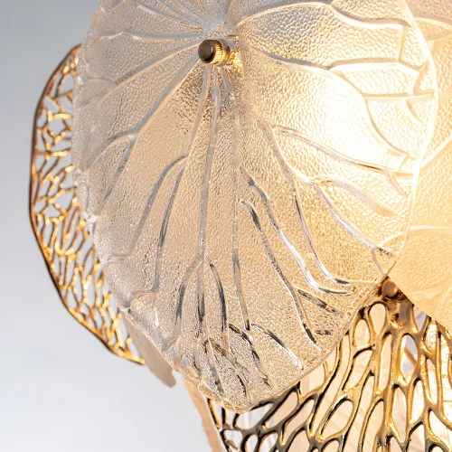 Люстра подвесная Kapri A4078LM-6GO Arte Lamp прозрачная на 6 ламп, основание золотое в стиле современный флористика  фото 4