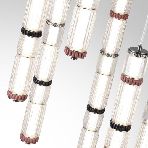Люстра каскадная LED Collier 5456/210L Odeon Light прозрачная на 7 ламп, основание серое никель в стиле современный фото 6
