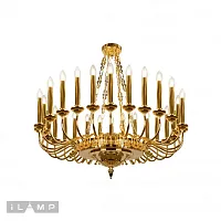 Люстра потолочная Louvre MD8551-30 GD iLamp без плафона на 30 ламп, основание золотое в стиле современный американский 