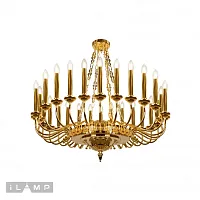 Люстра потолочная Лоувре (Louvre) MD8551-30 GD iLamp без плафона на 30 ламп, основание золотое в стиле современный американский 