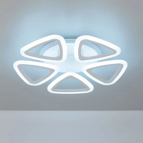Люстра потолочная LED RGB с пультом Мальта Смарт CL234A150E Citilux белая на 1 лампа, основание белое в стиле современный хай-тек с пультом фото 3
