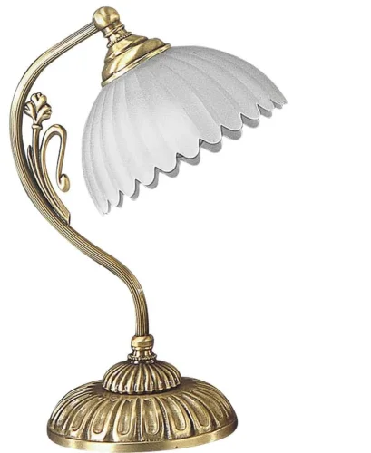 Настольная лампа P 2620 Reccagni Angelo белая 1 лампа, основание античное бронза латунь металл в стиле классический  фото 2