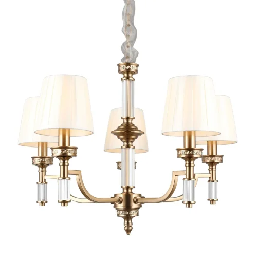 Люстра подвесная Dimaro OML-87813-05 Omnilux бежевая на 5 ламп, основание хром в стиле классический Люстра подвесная Dimaro OML-87813-05 Omnilux бежевая на 5 ламп, основание хром в стиле классический