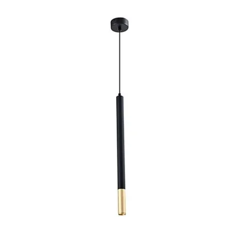 Светильник подвесной LED Shumer V2340-PL Moderli золотой на 1 лампу, основание чёрное в стиле минимализм трубочки