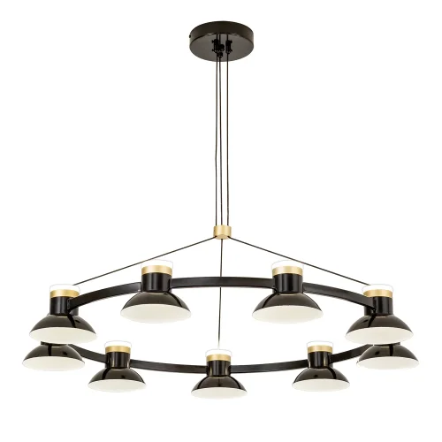 Люстра подвесная LED Tatti 4516-9P Favourite чёрная на 9 ламп, основание чёрное в стиле классический 