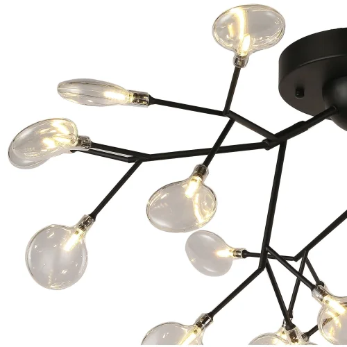 Люстра потолочная Skein 2480-9U F-promo белая на 27 ламп, основание чёрное в стиле современный ветви фото 6