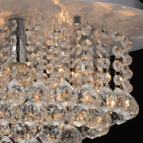Люстра потолочная хрустальная Венеция 276014605 MW-Light прозрачная на 5 ламп, основание матовое серебро в стиле современный  фото 4