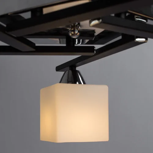 Люстра потолочная Visuale A8165PL-5BK Arte Lamp белая на 5 ламп, основание чёрное в стиле современный  фото 3