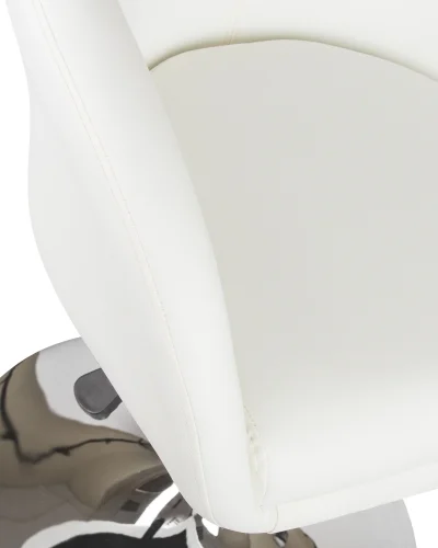 Кресло дизайнерское 8600-LM,  цвет сиденья белый, цвет основания хром Dobrin, белый/экокожа, ножки/металл/хром, размеры - 750*900***600*570 фото 7