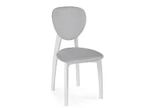 Деревянный стул Вакимо ткань tenerife silver / белый 615247 Woodville, серый/ткань, ножки/массив дерева/белый, размеры - *850****