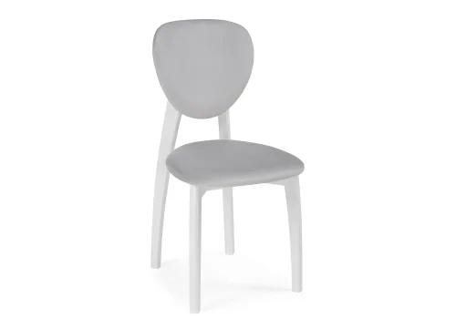 Деревянный стул Вакимо ткань tenerife silver / белый 615247 Woodville, серый/ткань, ножки/массив дерева/белый, размеры - *850****