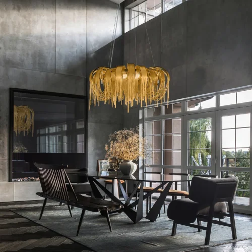 Люстра подвесная Volver 10404/800 GD LOFT IT золотая на 8 ламп, основание золотое в стиле арт-деко цепочки фото 9