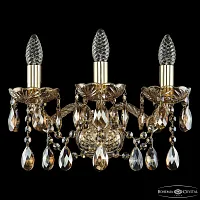 Бра 1413B/3/141 G M721 Bohemia Ivele Crystal без плафона 3 лампы, основание золотое в стиле классика sp