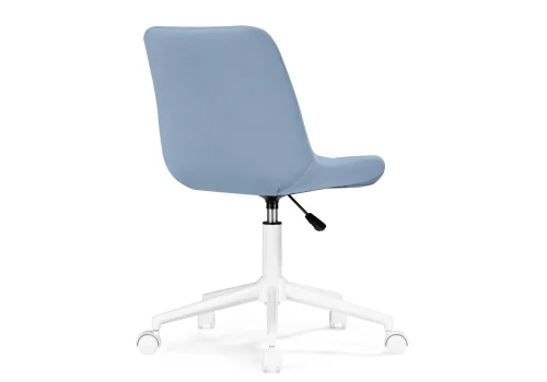 Компьютерное кресло Честер голубой (velutto 47 ) / белый 533176 Woodville, голубой/велюр, ножки/пластик/белый, размеры - *920***500*600 фото 5