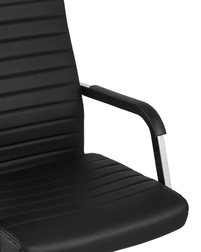 Кресло офисное TopChairs Unit, черное УТ000001927 Stool Group, чёрный/экокожа, ножки/металл/хром, размеры - ****520*640 фото 3