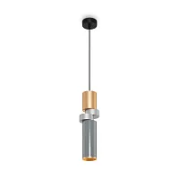 Светильник подвесной Palette MOD303PL-01CFL3 Maytoni серый золотой на 1 лампу, основание чёрное в стиле современный трубочки