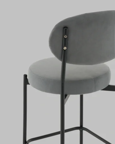 Стул Полубарный Бриф DD велюр серый УТ000041515 Stool Group, серый/велюр, ножки/сталь/чёрный, размеры - ***** фото 6