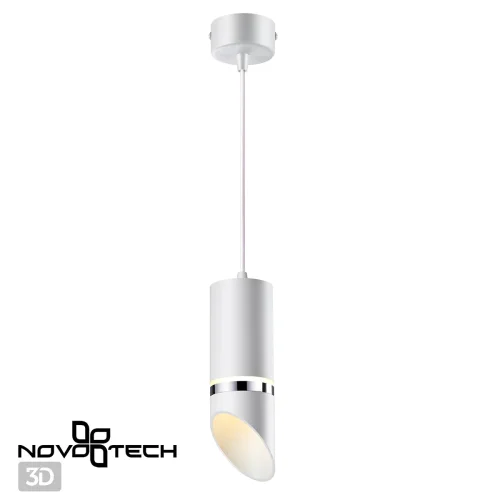 Светильник подвесной Delta 370908 Novotech белый 1 лампа, основание белое в стиле современный трубочки фото 4