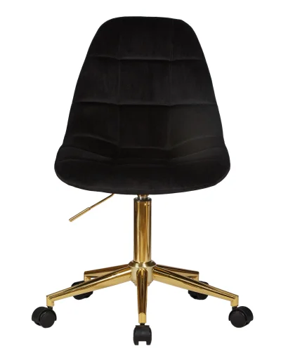 Офисное кресло набор 2 шт. SET-2 9800-Gold-LM MONTY GOLD, цвет чёрный велюр (MJ9-101) Dobrin, /велюр, ножки/металл/золотой, размеры - 820*930***620*620 фото 7