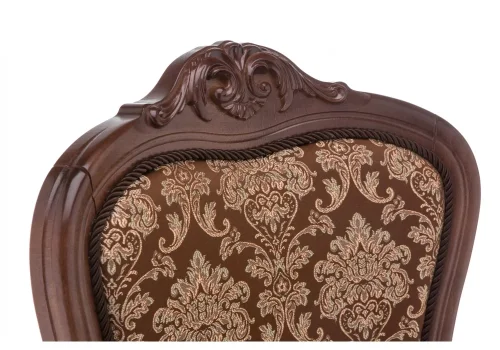 Деревянный стул Руджеро с мягкими подлокотниками орех / шоколад 318605 Woodville, шоколад/ткань, ножки/массив бука/орех, размеры - ****580*560 фото 7