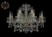 Люстра подвесная хрустальная 11.25.8+4.220.Gd.Sp Bohemia Art Classic прозрачная на 12 ламп, основание золотое в стиле классика 