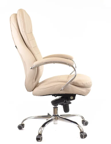 Кресло руководителя Valencia M Кожаное Бежевый EC-330-2 Leather Beige Everprof, бежевый/кожа, ножки//, размеры - 1200*1260***660* фото 2