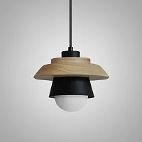 Светильник подвесной Eco 101549-26 ImperiumLoft коричневый чёрный 1 лампа, основание чёрное в стиле современный 