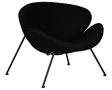 Кресло дизайнерское 72-LMO EMILY, цвет сиденья черный (AF9), цвет основания черный Dobrin, чёрный/ткань, ножки/металл/чёрный, размеры - *720****