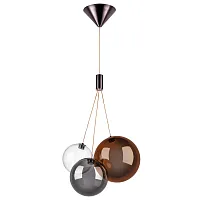 Светильник подвесной LED Sferetta 801039 Lightstar серый разноцветный бордовый 3 лампы, основание коричневое бордовое в стиле минимализм 