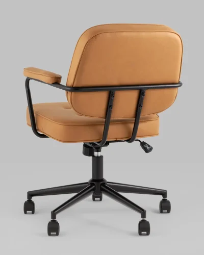Кресло офисное Snoop, коричневый УТ000037006 Stool Group, коричневый/экокожа, ножки/металл/чёрный, размеры - 460*910***620*650 фото 5