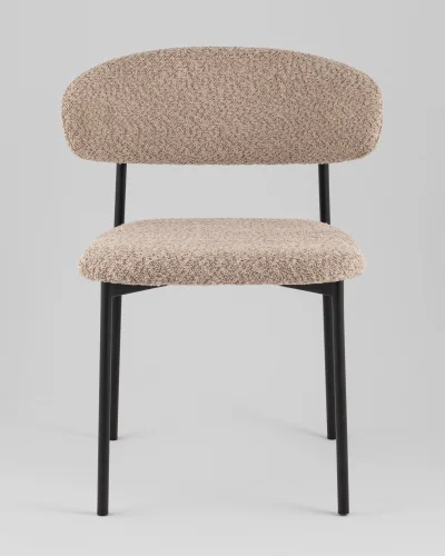 Стул Sevyn, букле кофейный УТ000040252 Stool Group, бежевый коричневый/букле, ножки/металл/чёрный, размеры - *700**** фото 7