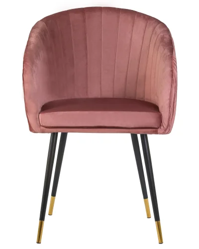 Стул обеденный 7305-LM MARY, цвет сиденья бронзово-розовый (1922-17), цвет основания черный Dobrin, розовый/велюр, ножки/металл/чёрный, размеры - ****510*510 фото 6