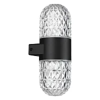Настенный светильник уличный LED Estima 359296 Novotech уличный IP65 чёрный на 1 лампу, плафон прозрачный в стиле современный LED
