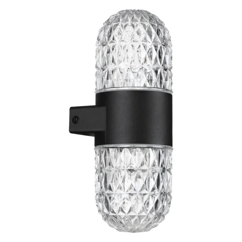 Настенный светильник уличный LED Estima 359296 Novotech уличный IP65 чёрный на 1 лампу, плафон прозрачный в стиле современный LED